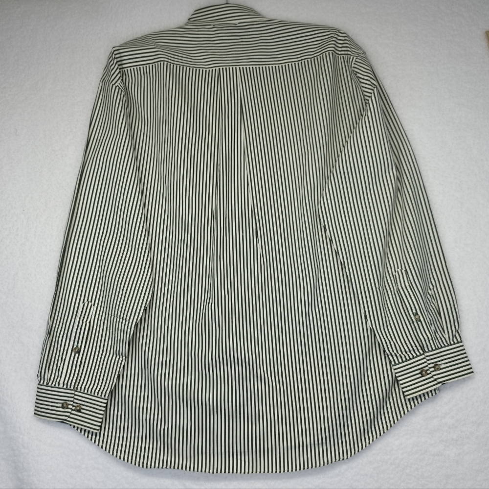 Tommy Hilfiger Vintage Green/White Striped Button Down Shirt Mens XL - Picture 4 of 10